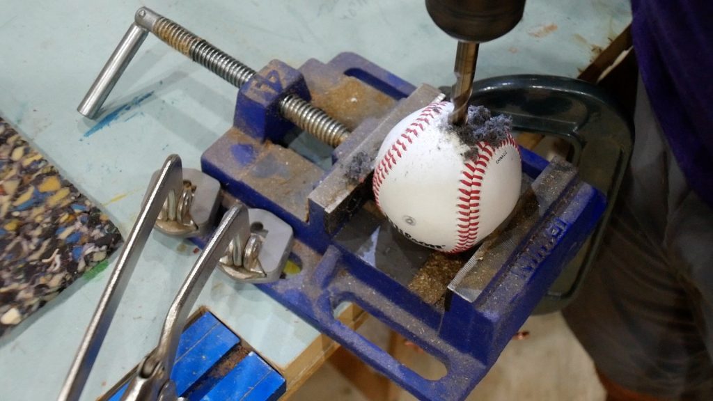 baseball lamp drill 3/8" hole in baseball