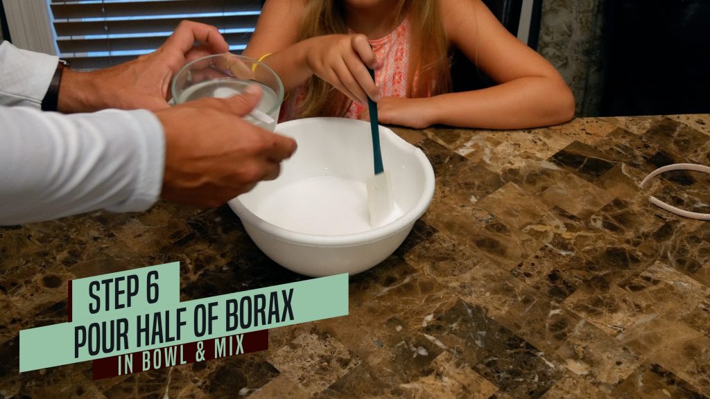How to Make Jiggly Slime - add first half borax