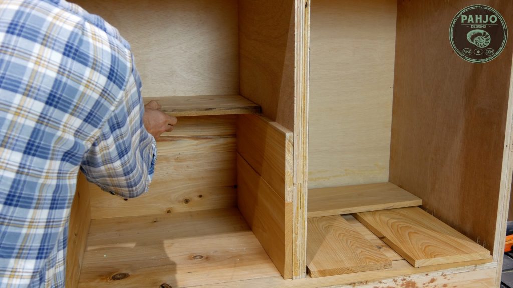 DIY Custom Built In Cabinets cypress wood interior