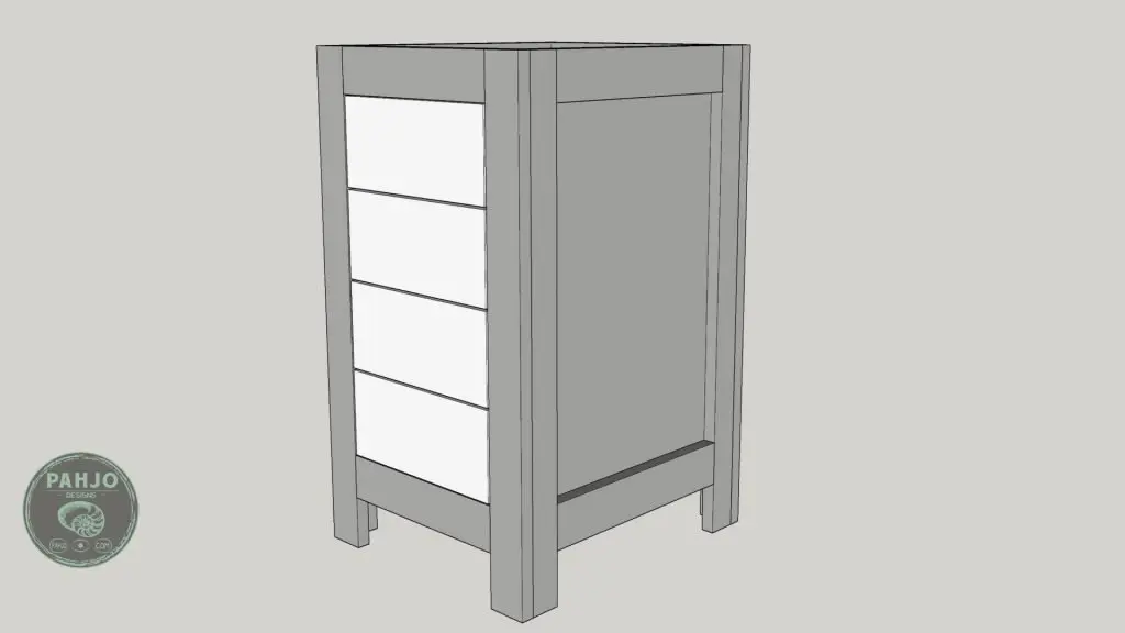 DIY Base Cabinet with Drawers_sketchup drawer face