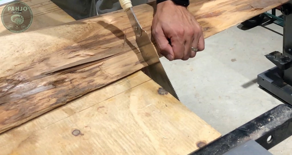 Cut Live Edge Wood with Japanese Saw