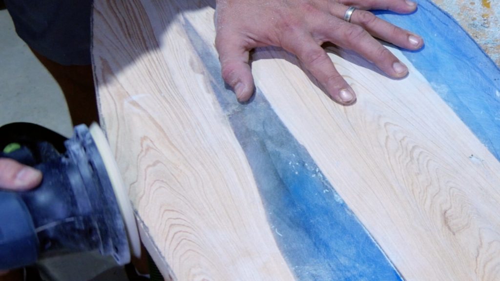 how to make wood and resin wall art that glows_surfboard template sand up to line