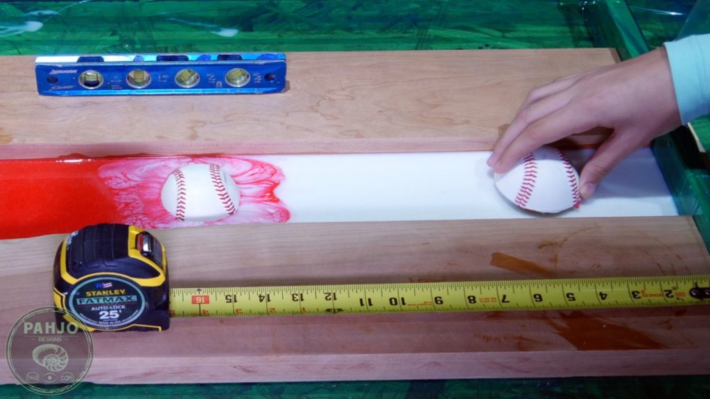 DIY Wood and Resin Wall Art - Baseball Storage Rack_baseball in resin