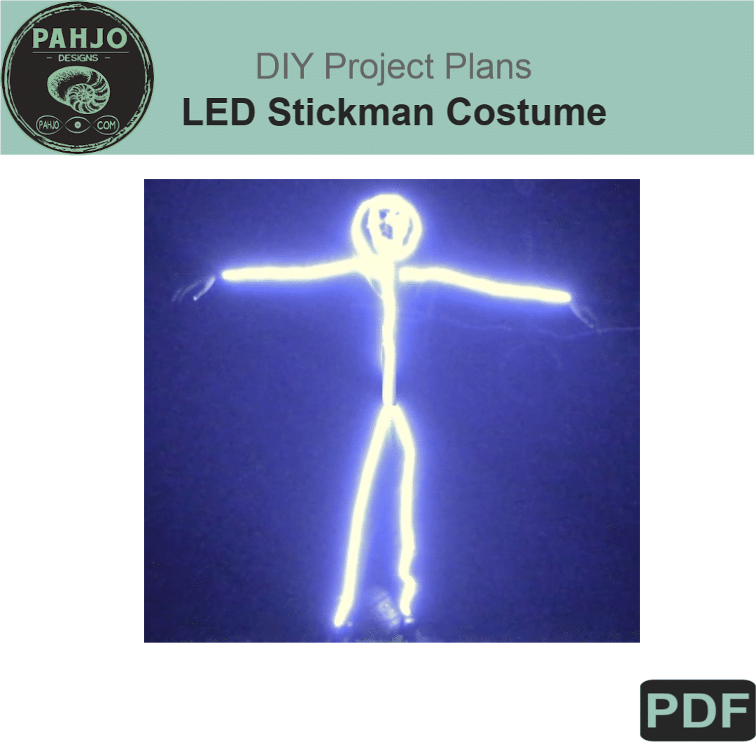 vegne motor Bred vifte LED Stickman Costume DIY Plans
