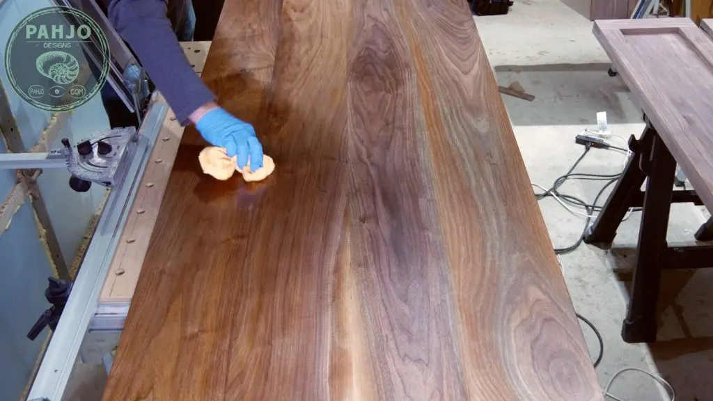Walnut Table Rubio Monocoat Application Buffing