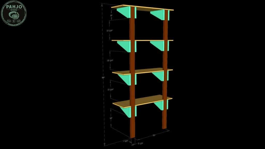 How to Build Sturdy Garage Shelves from 2x4s DIY Plans rear view
