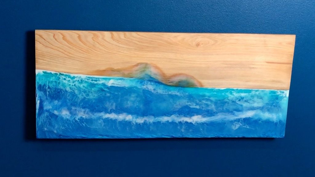 DIY Folding Wall Desk - Wood Resin Beach Art Tutorial