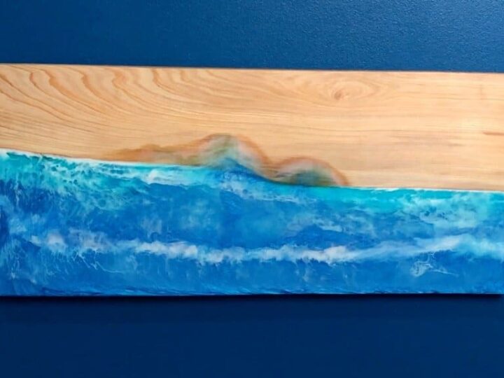 DIY Folding Wall Desk - Wood Resin Beach Art Tutorial