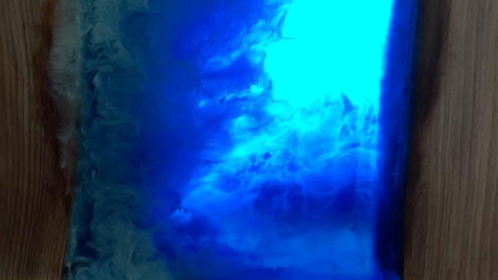 translucent resin ocean wave art