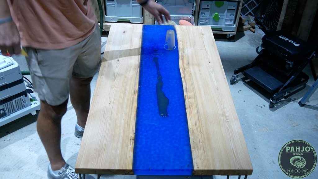 apply rubio monocoat finish to epoxy river table