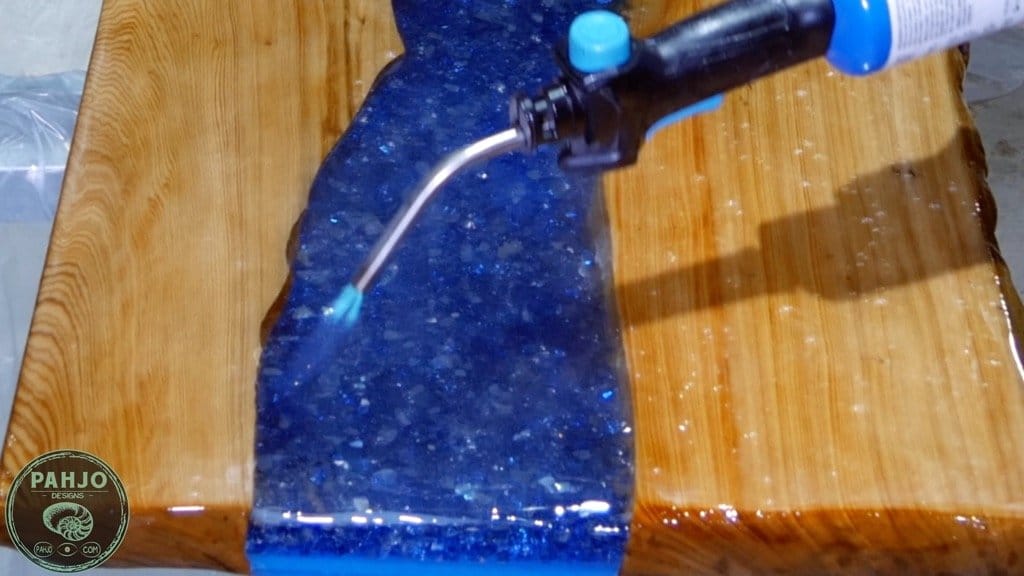 remove air bubbles from epoxy with torch