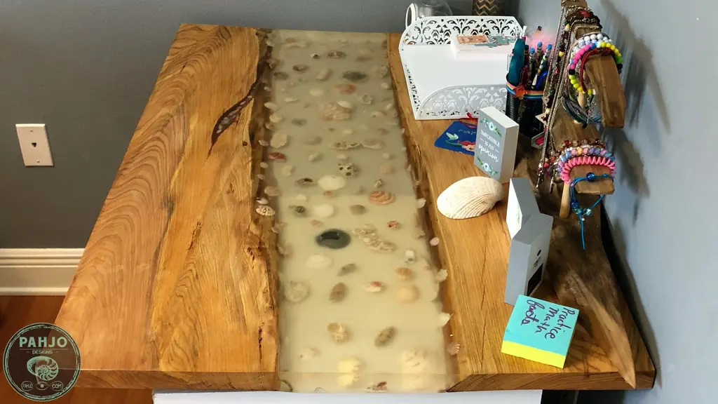 seashell epoxy table
