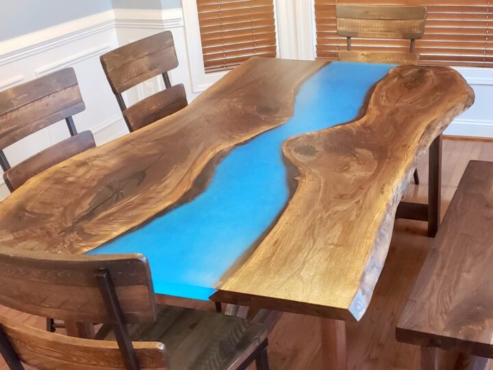 diy walnut slab dining table
