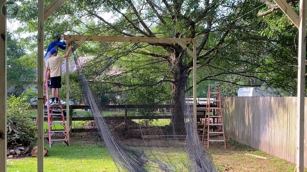 hang DIY batting cage net