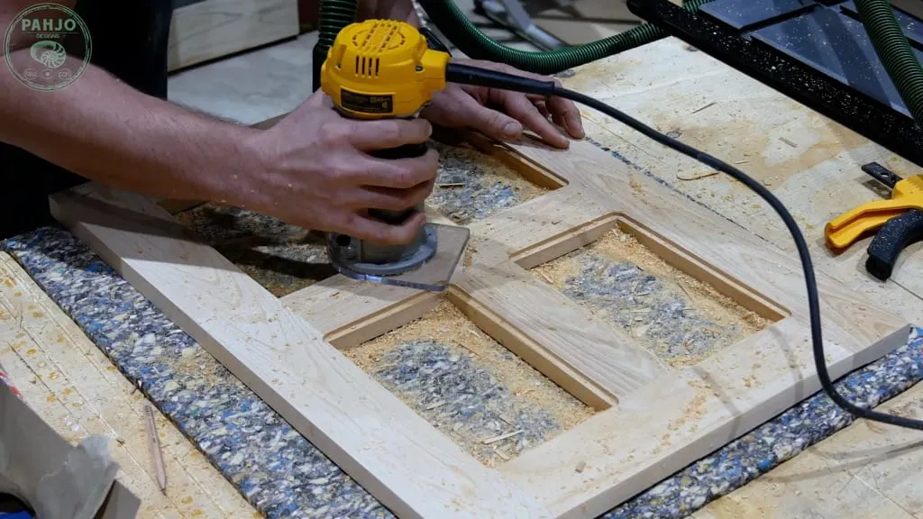 how to router cabinet doors for glass
