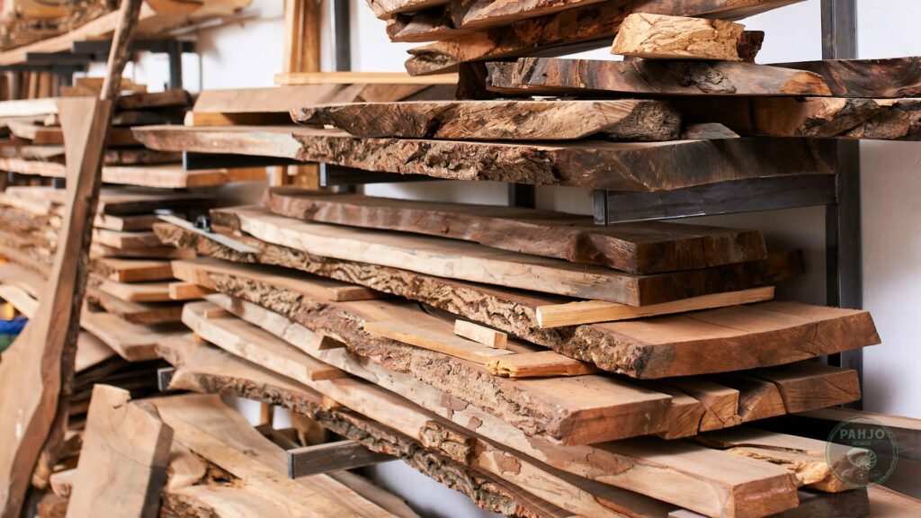 rustic wood slabs