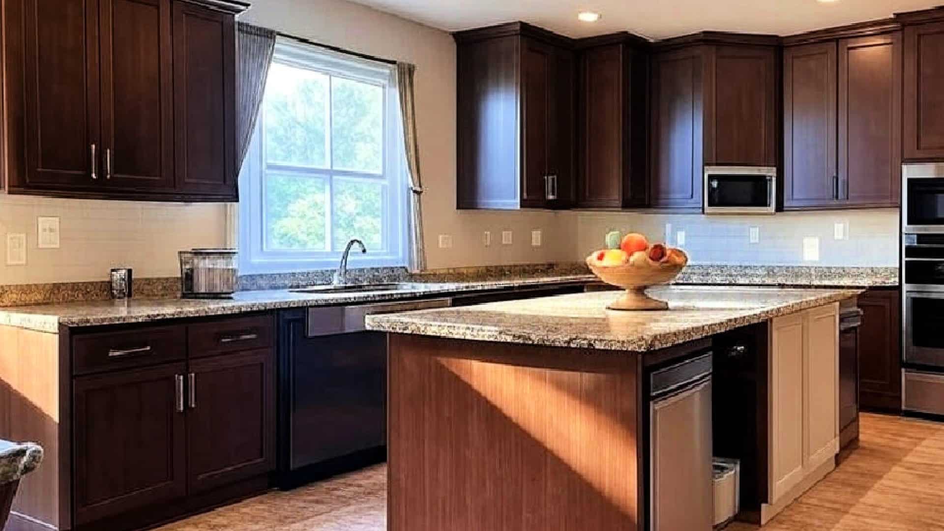 dark wood kitchen cabinets